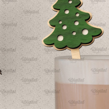 Intra απο ξύλο plywood 3mm-4mm πάχος Christmas Hot Chocolate Stirrer  Δίασταση 15x15 cm INTRAFABR-104866972 - Image 1