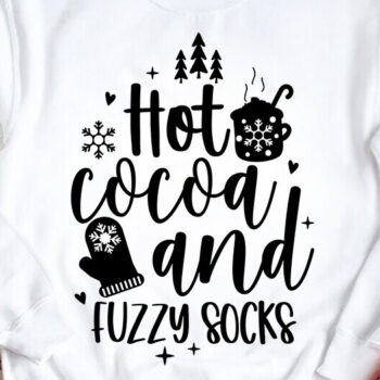 Intra απο ξύλο plywood 3mm-4mm πάχος Χριστουγεννιάτικο ζεστό κακάο και κάλτσες Fuzzy Δίασταση 15x15 cm INTRAFABR-80544638 - Image 2