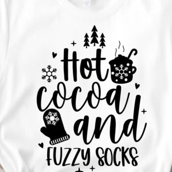 Intra απο ξύλο plywood 3mm-4mm πάχος Χριστουγεννιάτικο ζεστό κακάο και κάλτσες Fuzzy Δίασταση 15x15 cm INTRAFABR-80544638 - Image 3