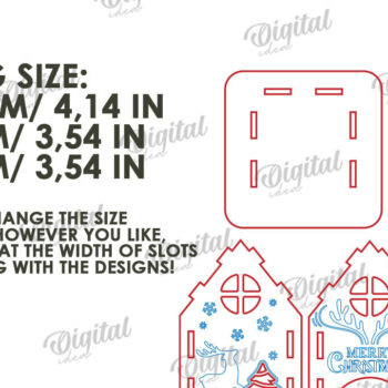 Intra απο ξύλο plywood 3mm-4mm πάχος Χριστουγεννιάτικο Σπίτι Κηροπήγιο Δίασταση 15x15 cm INTRAFABR-108506410 - Image 3