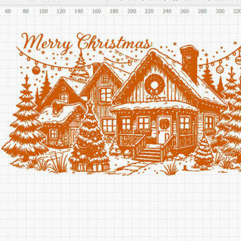 Intra απο ξύλο plywood 3mm-4mm πάχος Χριστουγεννιάτικο Σπίτι Χαρακτική Δίασταση 15x15 cm INTRAFABR-111429423 - Image 2