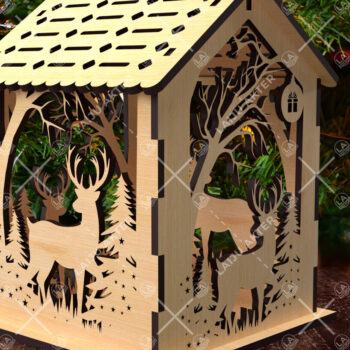 Intra απο ξύλο plywood 3mm-4mm πάχος 15 Cut  Christmas House Δίασταση 15x15 cm INTRAFABR-84625051 - Image 2