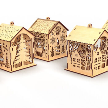 Intra απο ξύλο plywood 3mm-4mm πάχος Christmas House 02 Δίασταση 15x15 cm INTRAFABR-82093397 - Image 3