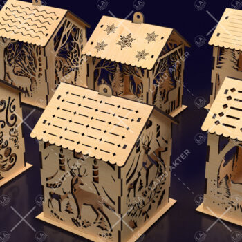 Intra απο ξύλο plywood 3mm-4mm πάχος Christmas House 03 Δίασταση 15x15 cm INTRAFABR-84625284 - Image 3