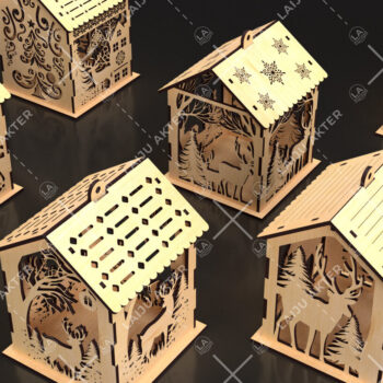 Intra απο ξύλο plywood 3mm-4mm πάχος Christmas House 03 Δίασταση 15x15 cm INTRAFABR-84625284 - Image 4