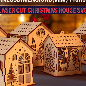 Intra απο ξύλο plywood 3mm-4mm πάχος Christmas House Set01 Δίασταση 15x15 cm INTRAFABR-82093150 - Image 1