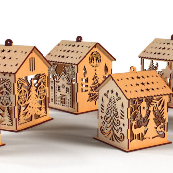 Intra απο ξύλο plywood 3mm-4mm πάχος Christmas House Set01 Δίασταση 15x15 cm INTRAFABR-82093150 - Image 2