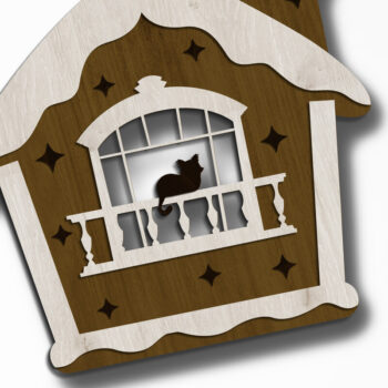 Intra απο ξύλο plywood 3mm-4mm πάχος ΧΡΙΣΤΟΥΓΕΝΝΙΑΤΙΚΟ ΣΠΙΤΙ Πολυεπίπεδη διακόσμηση σπιτιού Δίασταση 4x4 cm INTRAFABR-84772160 - Image 3