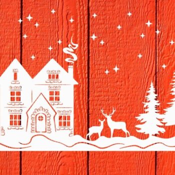 Intra απο ξύλο plywood 3mm-4mm πάχος Χριστουγεννιάτικο Σπίτι , Winter Cottage Δίασταση 30x20 cm INTRAFABR-110175814 - Image 2