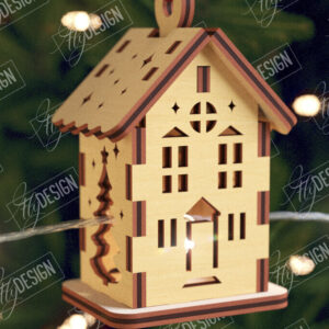 Intra απο ξύλο plywood 3mm-4mm πάχος Χριστουγεννιάτικα Σπίτια Γιρλάντα | Σπίτι Άγιου Βασίλη Δίασταση 15x15 cm INTRAFABR-106663591