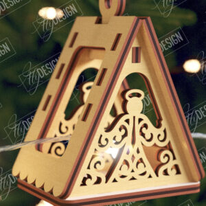 Intra απο ξύλο plywood 3mm-4mm πάχος Χριστουγεννιάτικα Σπίτια Γιρλάντα | Σπίτι Άγιου Βασίλη Δίασταση 15x15 cm INTRAFABR-106663659