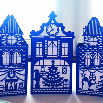 Intra απο ξύλο plywood 3mm-4mm πάχος Christmas Houses Village Δίασταση 9x9 cm INTRAFABR-47967211 - Image 1