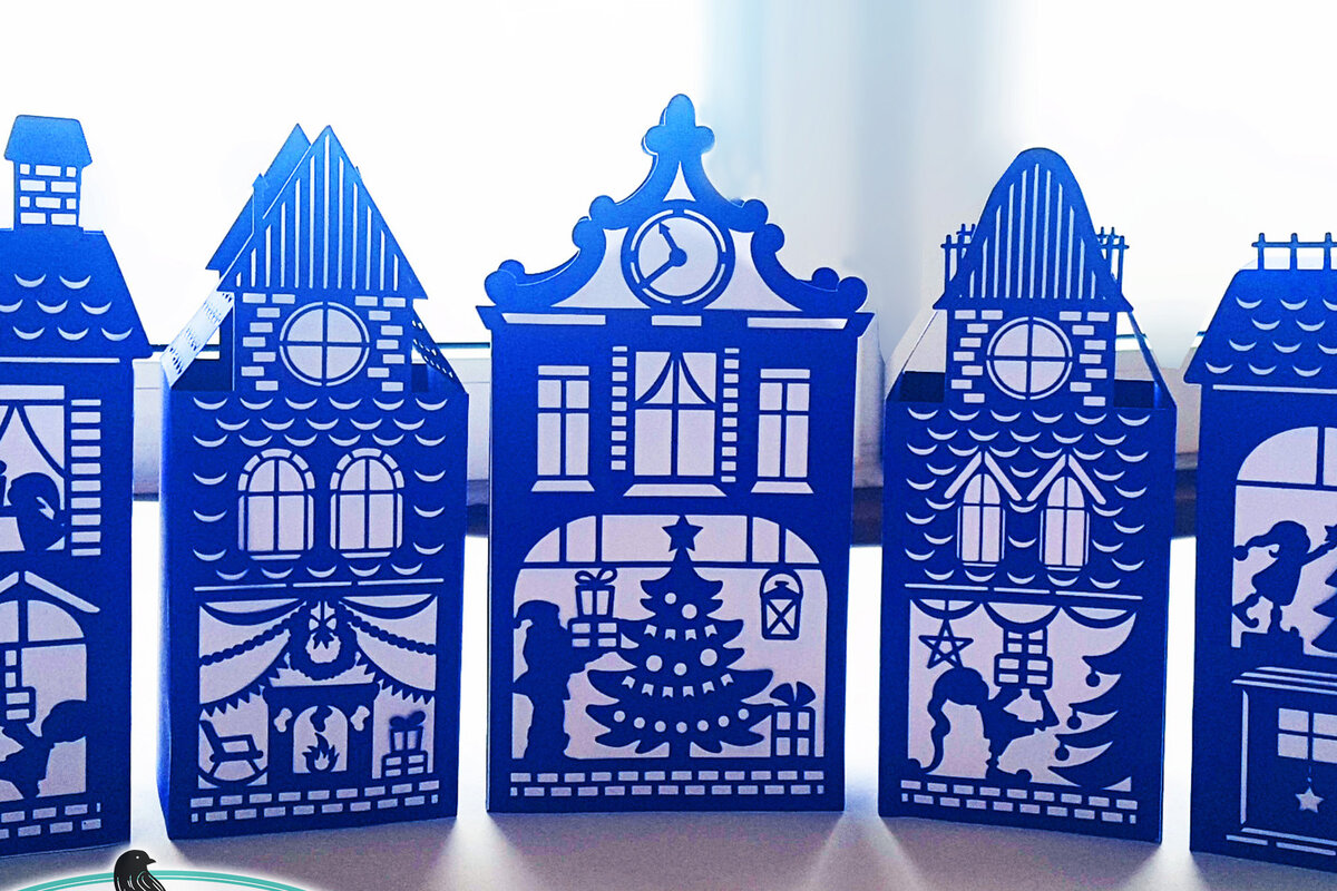 Intra απο ξύλο plywood 3mm-4mm πάχος Christmas Houses Village Δίασταση 9x9 cm INTRAFABR-47967211