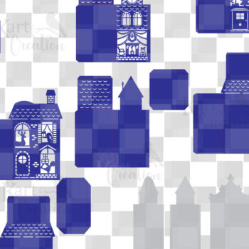 Intra απο ξύλο plywood 3mm-4mm πάχος Christmas Houses Village Δίασταση 9x9 cm INTRAFABR-47967211 - Image 4