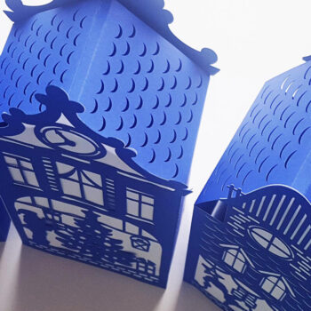 Intra απο ξύλο plywood 3mm-4mm πάχος Christmas Houses Village Δίασταση 9x9 cm INTRAFABR-47967211 - Image 5