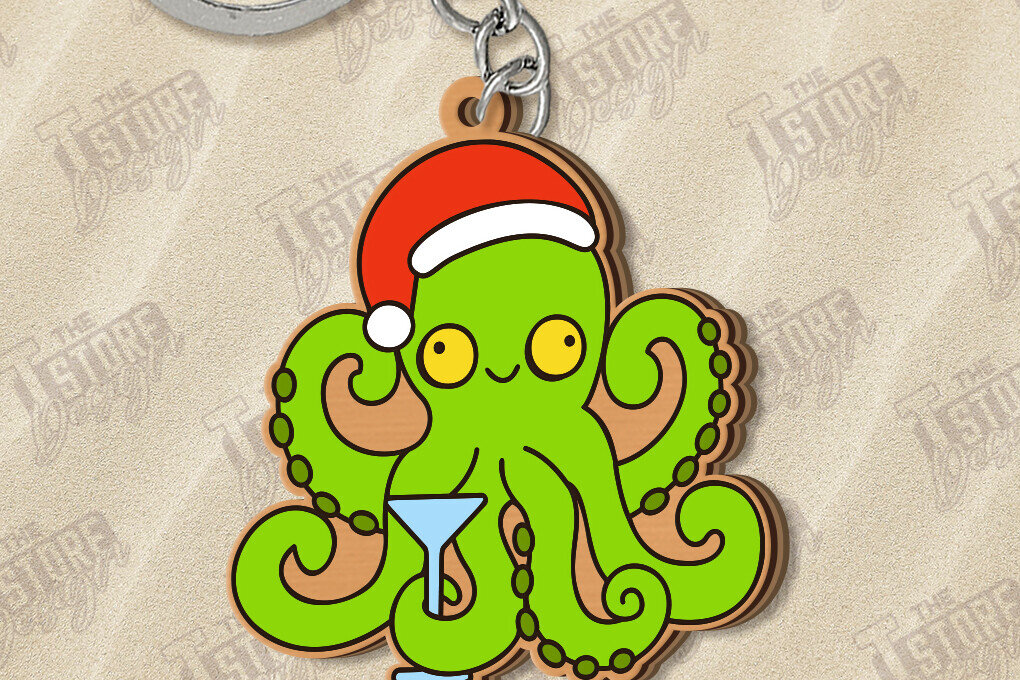 Intra απο ξύλο plywood 3mm-4mm πάχος με μπρελόκ Χριστούγεννα τον Ιούλιο Δίασταση 6x6 cm INTRAFABR-122601530