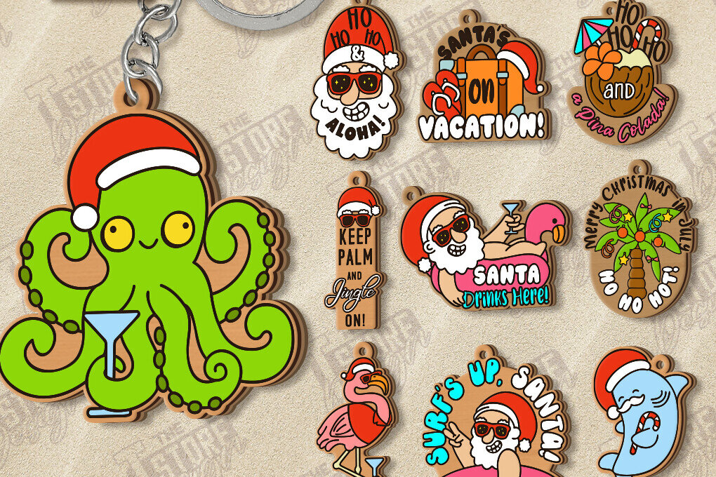 Intra απο ξύλο plywood 3mm-4mm πάχος Χριστούγεννα τον Ιούλιο κοπής με μπρελόκ με λέιζερ Δίασταση 6x6 cm INTRAFABR-122601807