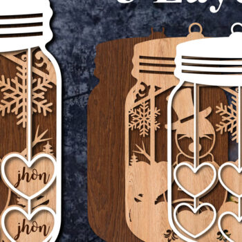 Intra απο ξύλο plywood 3mm-4mm πάχος Χριστουγεννιάτικο Βάζο Οικογενειακό κοπής με λέιζερ Δίασταση 15x15 cm INTRAFABR-79767165 - Image 6