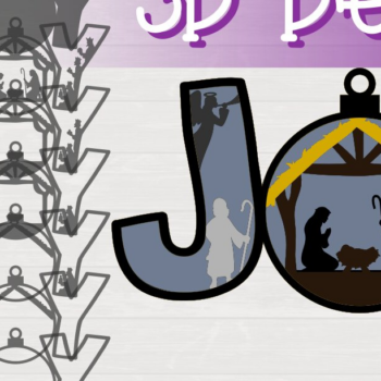 Intra απο ξύλο plywood 3mm-4mm πάχος Christmas Joy Nativity 3D Layered Δίασταση 8x8 cm INTRAFABR-19617037 - Image 1