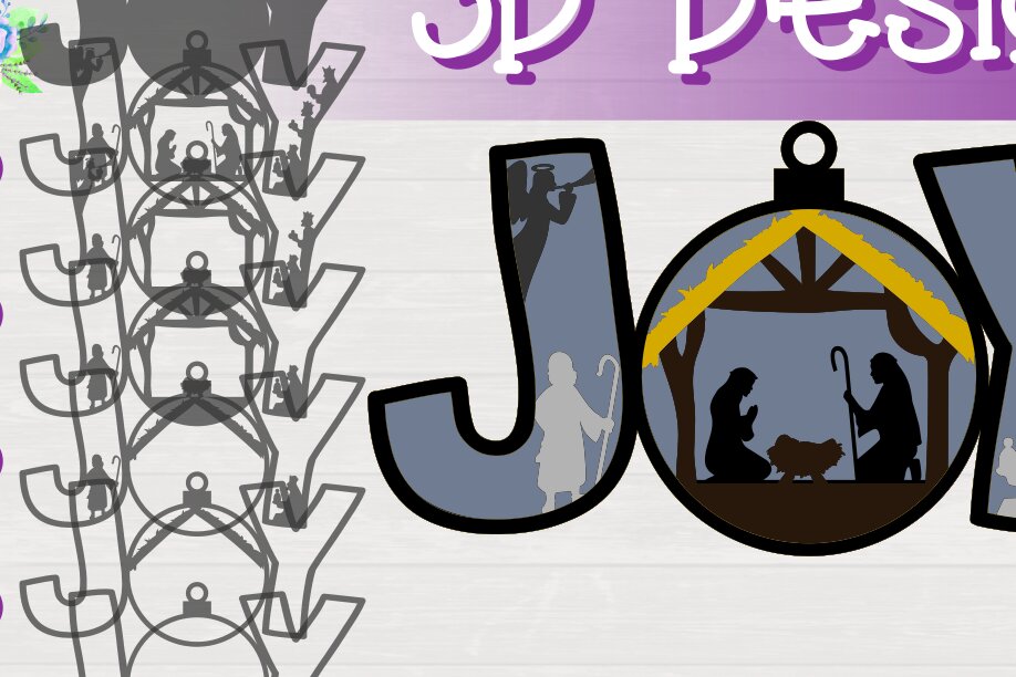 Intra απο ξύλο plywood 3mm-4mm πάχος Christmas Joy Nativity 3D Layered Δίασταση 8x8 cm INTRAFABR-19617037