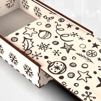 Intra απο ξύλο plywood 3mm-4mm πάχος Χριστουγεννιάτικο αναμνηστικό συρόμενο κουτί Δίασταση 3x3 cm INTRAFABR-109675518 - Image 1