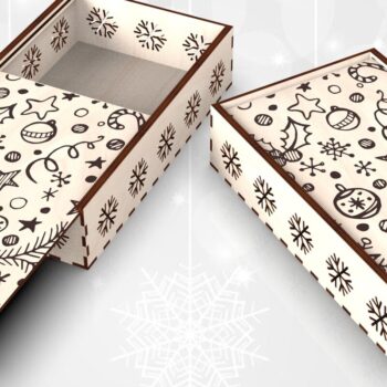 Intra απο ξύλο plywood 3mm-4mm πάχος Χριστουγεννιάτικο αναμνηστικό συρόμενο κουτί Δίασταση 3x3 cm INTRAFABR-109675518 - Image 2