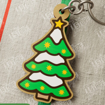 Intra απο ξύλο plywood 3mm-4mm πάχος Χριστουγεννιάτικο Μπρελόκ | Χριστουγεννιάτικο Δέντρο |CNC Δίασταση 6x6 cm INTRAFABR-107020421 - Image 1