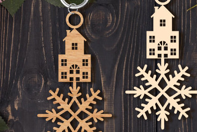 Intra απο ξύλο plywood 3mm-4mm πάχος Christmas Keychain Δίασταση 6x6 cm INTRAFABR-85618473