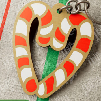 Intra απο ξύλο plywood 3mm-4mm πάχος Χριστουγεννιάτικο Μπρελόκ | Γλειφιτζούρι | CNC Δίασταση 6x6 cm INTRAFABR-107020221 - Image 1