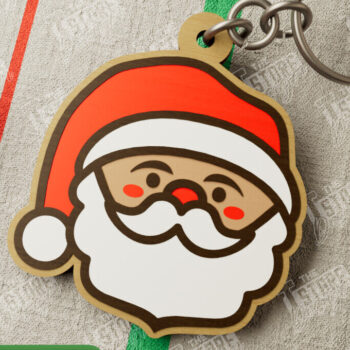 Intra απο ξύλο plywood 3mm-4mm πάχος Χριστουγεννιάτικο Μπρελόκ | Άγιος Βασίλης | CNC Δίασταση 6x6 cm INTRAFABR-107020269 - Image 1