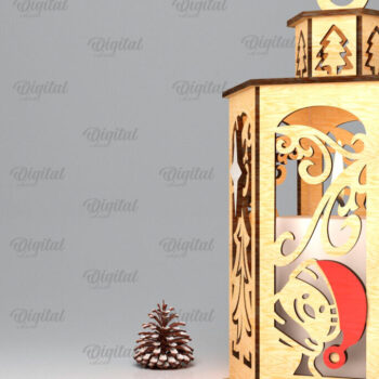 Intra απο ξύλο plywood 3mm-4mm πάχος Σχέδιο κοπής χριστουγεννιάτικου φαναριού με λέιζερ Δίασταση 15x15 cm INTRAFABR-106534616 - Image 1