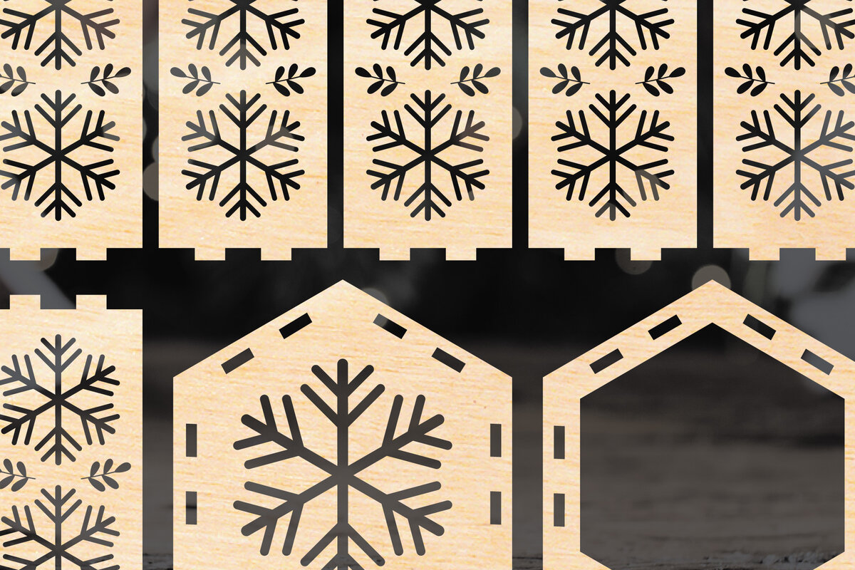 Intra απο ξύλο plywood 3mm-4mm πάχος Χριστουγεννιάτικο φανάρι Δίασταση 15x15 cm INTRAFABR-49751190 - Image 1