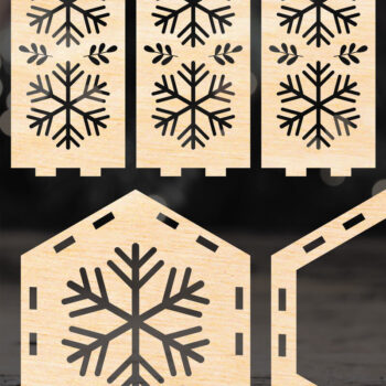 Intra απο ξύλο plywood 3mm-4mm πάχος Χριστουγεννιάτικο φαναράκι Δίασταση 15x15 cm INTRAFABR-52595101 - Image 2