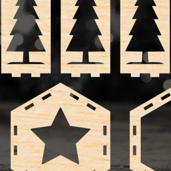 Intra απο ξύλο plywood 3mm-4mm πάχος Χριστουγεννιάτικο φαναράκι Δίασταση 15x15 cm INTRAFABR-52595101 - Image 3