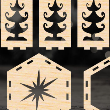 Intra απο ξύλο plywood 3mm-4mm πάχος Χριστουγεννιάτικο φαναράκι Δίασταση 15x15 cm INTRAFABR-52595101 - Image 7