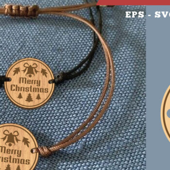 Intra απο ξύλο plywood 3mm-4mm πάχος Χριστουγεννιάτικο βραχιόλι κοπής με λέιζερ 5 Δίασταση 5x5 cm INTRAFABR-111697689 - Image 1