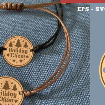 Intra απο ξύλο plywood 3mm-4mm πάχος Χριστουγεννιάτικο βραχιόλι κοπής με λέιζερ 7 Δίασταση 5x5 cm INTRAFABR-111697743 - Image 1