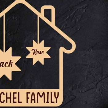 Intra απο ξύλο plywood 3mm-4mm πάχος Χριστουγεννιάτικο οικογενειακό στολίδι με λέιζερ Δίασταση 8x8 cm INTRAFABR-47719604 - Image 2