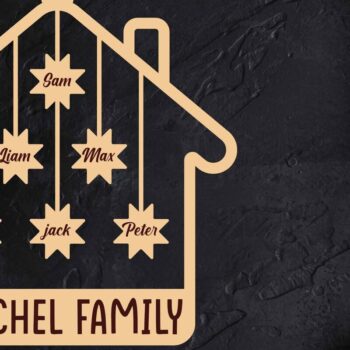 Intra απο ξύλο plywood 3mm-4mm πάχος Χριστουγεννιάτικο οικογενειακό στολίδι με λέιζερ Δίασταση 8x8 cm INTRAFABR-47719604 - Image 6