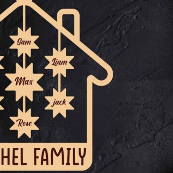 Intra απο ξύλο plywood 3mm-4mm πάχος Χριστουγεννιάτικο οικογενειακό στολίδι με λέιζερ Δίασταση 8x8 cm INTRAFABR-47719604 - Image 7