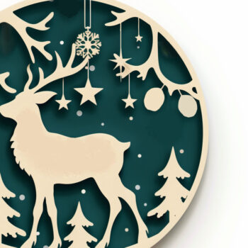 Intra απο ξύλο plywood 3mm-4mm πάχος Χριστουγεννιάτικο Δίασταση 4x4 cm INTRAFABR-102757000 - Image 1