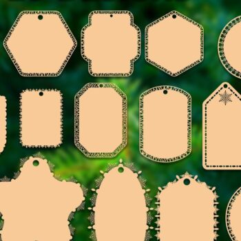 Intra απο ξύλο plywood 3mm-4mm πάχος Χριστουγεννιάτικη δέσμη ετικετών δώρου κοπής με λέιζερ Δίασταση 8x8 cm INTRAFABR-37168463 - Image 1