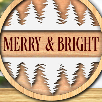 Intra απο ξύλο plywood 3mm-4mm πάχος Christmas - Merry & Bright Δίασταση 4x4 cm INTRAFABR-117894343 - Image 1