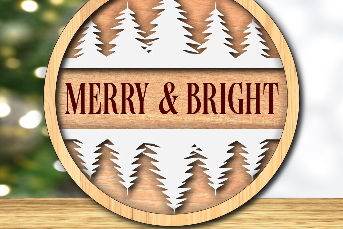 Intra απο ξύλο plywood 3mm-4mm πάχος Christmas - Merry &amp; Bright Δίασταση 4x4 cm INTRAFABR-117894343