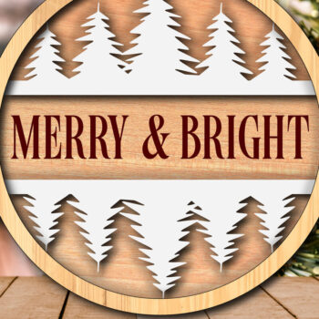 Intra απο ξύλο plywood 3mm-4mm πάχος Christmas - Merry & Bright Δίασταση 4x4 cm INTRAFABR-117894343 - Image 3