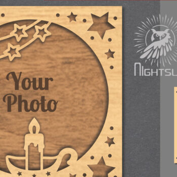 Intra απο ξύλο plywood 3mm-4mm πάχος Χριστουγεννιάτικη κορνίζα φωτογραφιών με λέιζερ 17 Δίασταση 20x30 cm INTRAFABR-112791459 - Image 1