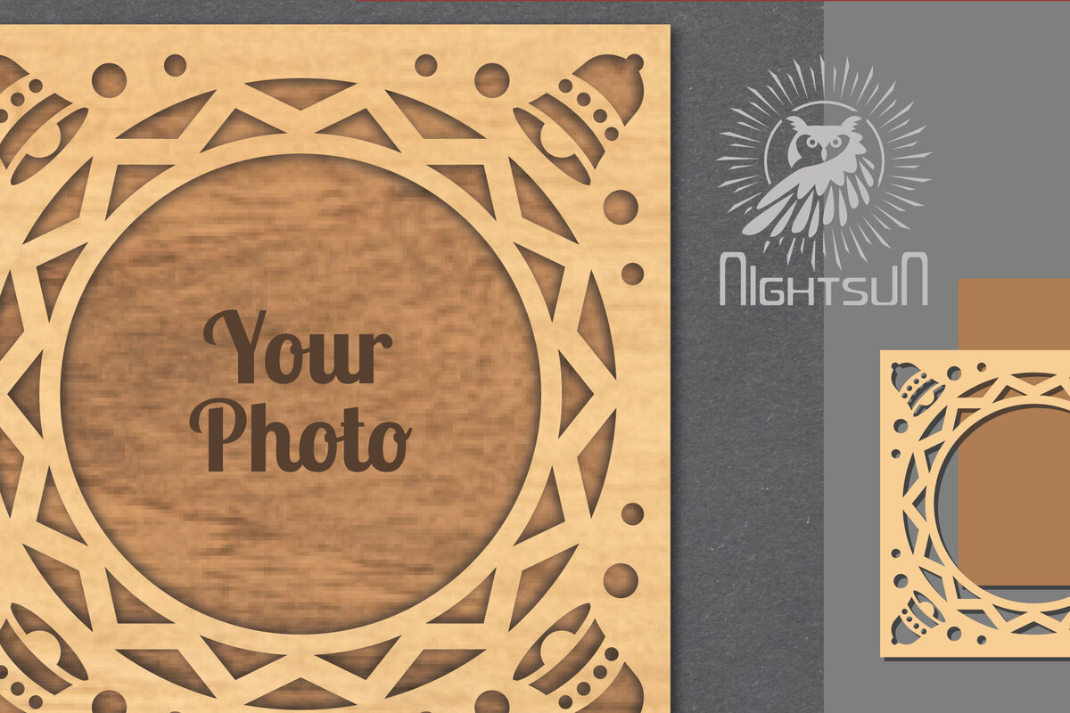 Intra απο ξύλο plywood 3mm-4mm πάχος Χριστουγεννιάτικη κορνίζα φωτογραφιών με λέιζερ 6 Δίασταση 20x30 cm INTRAFABR-112790779