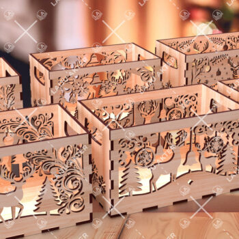 Intra απο ξύλο plywood 3mm-4mm πάχος Χριστουγεννιάτικο κουτί αποθήκευσης κοπής με λέιζερ Δίασταση 5x5 cm INTRAFABR-107428596 - Image 2