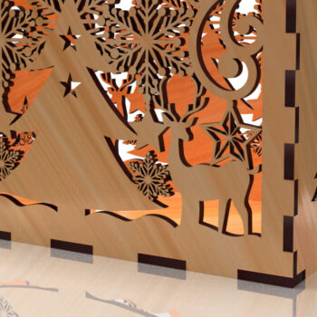 Intra απο ξύλο plywood 3mm-4mm πάχος Christmas Cut Storage Box 01 Δίασταση 8x8 cm INTRAFABR-78552489 - Image 1