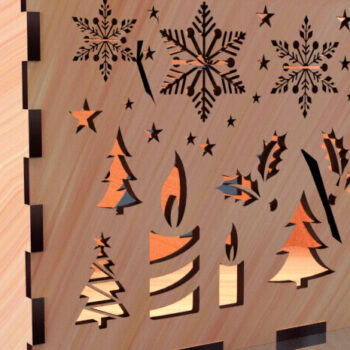 Intra απο ξύλο plywood 3mm-4mm πάχος Christmas Cut Storage Box 01 Δίασταση 8x8 cm INTRAFABR-78552489 - Image 2
